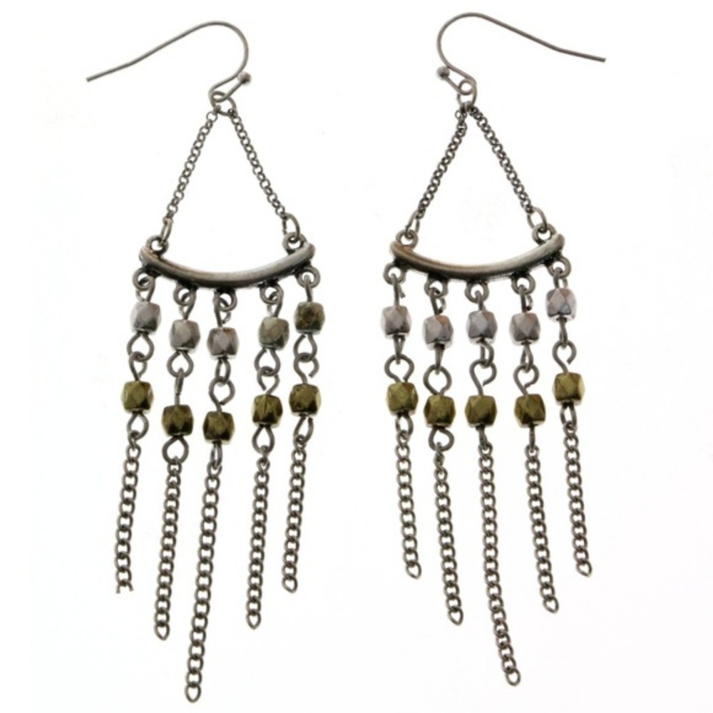 Lane Bryant trapeze French hook silver dangles - Picture 2 of 5